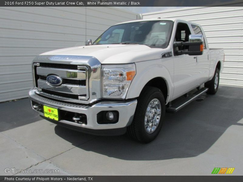 White Platinum Metallic / Black 2016 Ford F250 Super Duty Lariat Crew Cab