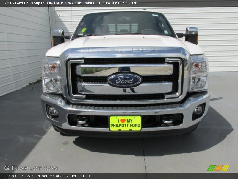 White Platinum Metallic / Black 2016 Ford F250 Super Duty Lariat Crew Cab