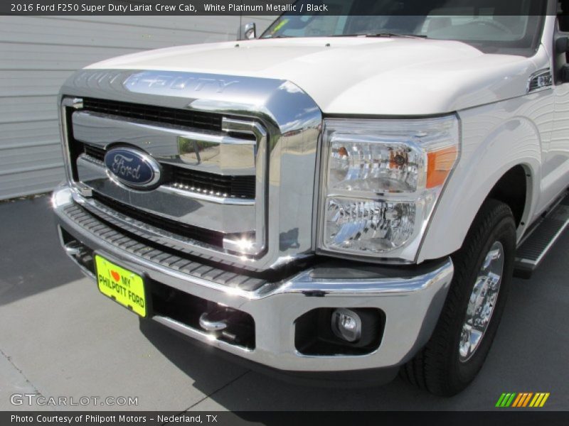 White Platinum Metallic / Black 2016 Ford F250 Super Duty Lariat Crew Cab