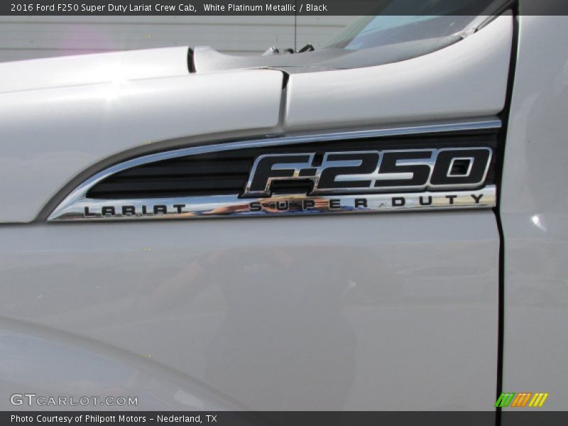 White Platinum Metallic / Black 2016 Ford F250 Super Duty Lariat Crew Cab