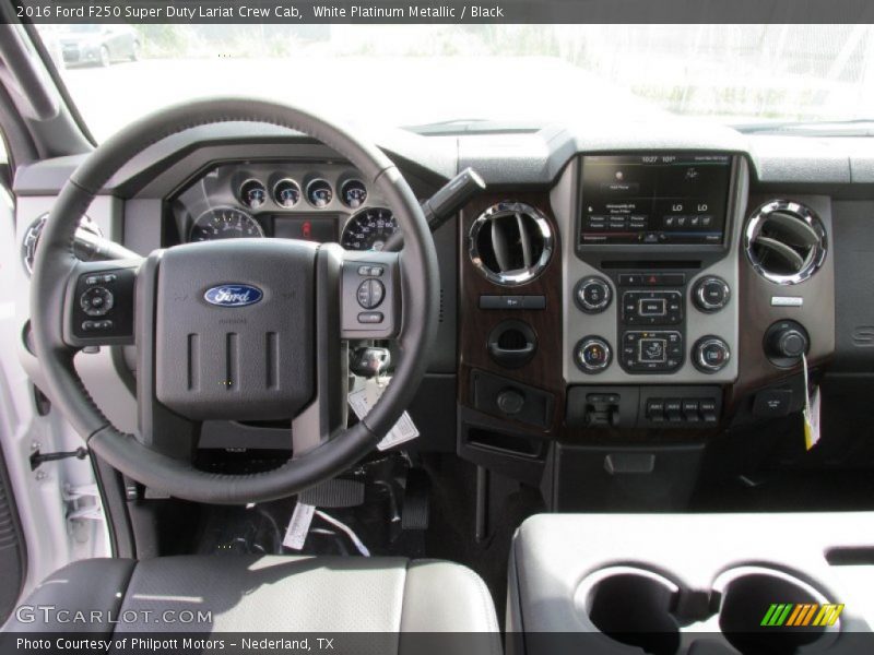 White Platinum Metallic / Black 2016 Ford F250 Super Duty Lariat Crew Cab