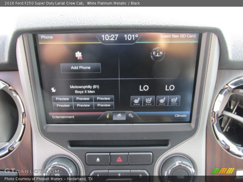 White Platinum Metallic / Black 2016 Ford F250 Super Duty Lariat Crew Cab