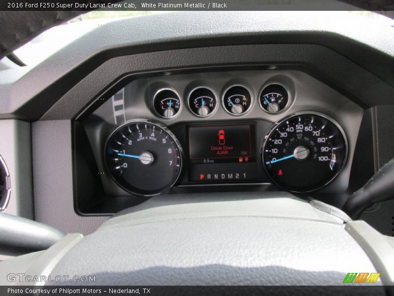 White Platinum Metallic / Black 2016 Ford F250 Super Duty Lariat Crew Cab