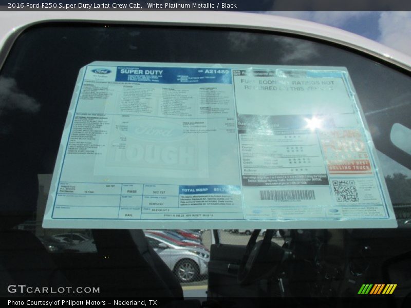 White Platinum Metallic / Black 2016 Ford F250 Super Duty Lariat Crew Cab