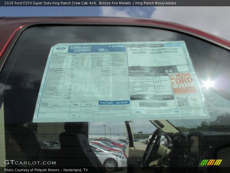 Bronze Fire Metallic / King Ranch Mesa/Adobe 2016 Ford F250 Super Duty King Ranch Crew Cab 4x4