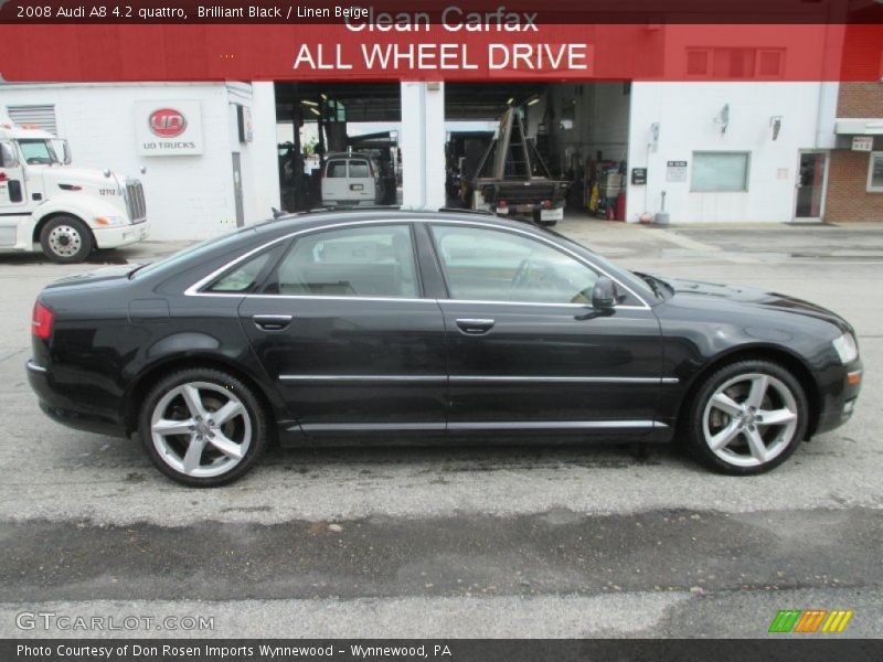 Brilliant Black / Linen Beige 2008 Audi A8 4.2 quattro