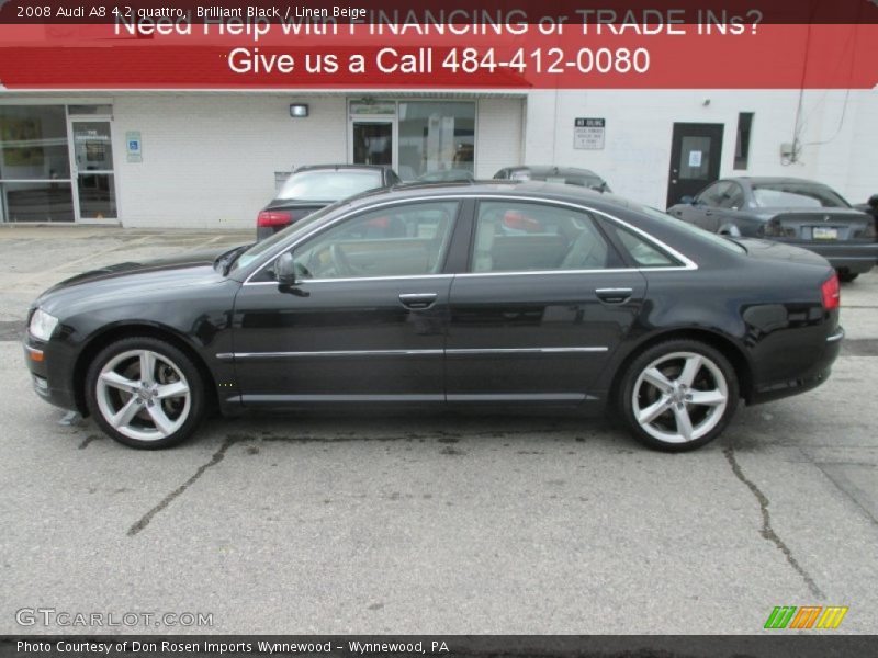 Brilliant Black / Linen Beige 2008 Audi A8 4.2 quattro