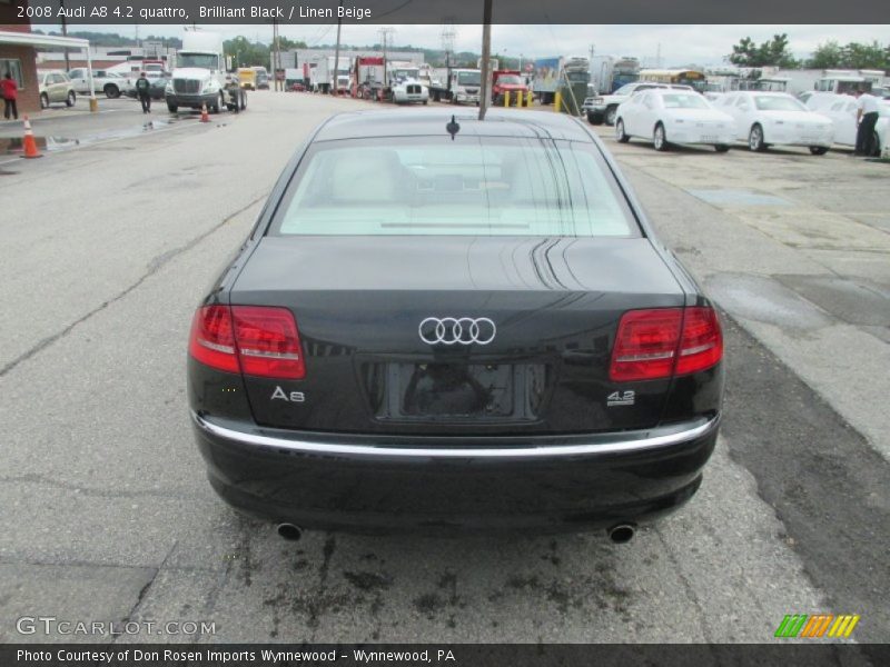 Brilliant Black / Linen Beige 2008 Audi A8 4.2 quattro