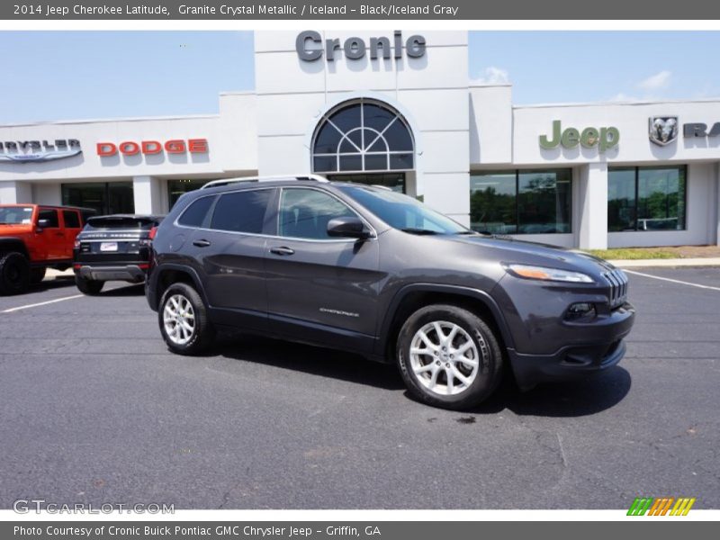 Granite Crystal Metallic / Iceland - Black/Iceland Gray 2014 Jeep Cherokee Latitude