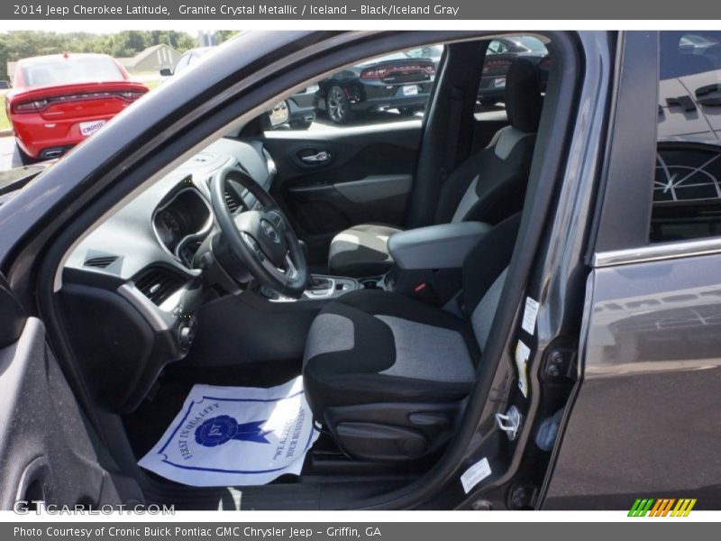 Granite Crystal Metallic / Iceland - Black/Iceland Gray 2014 Jeep Cherokee Latitude