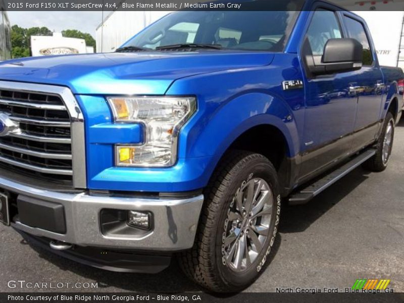 Blue Flame Metallic / Medium Earth Gray 2015 Ford F150 XLT SuperCrew 4x4