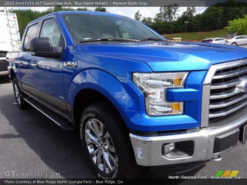 Blue Flame Metallic / Medium Earth Gray 2015 Ford F150 XLT SuperCrew 4x4