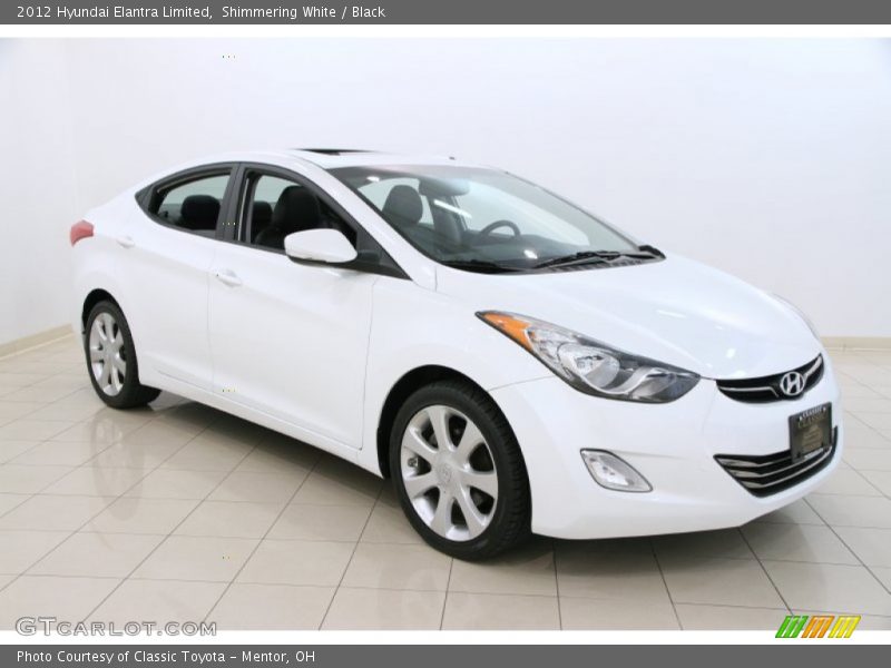 Shimmering White / Black 2012 Hyundai Elantra Limited