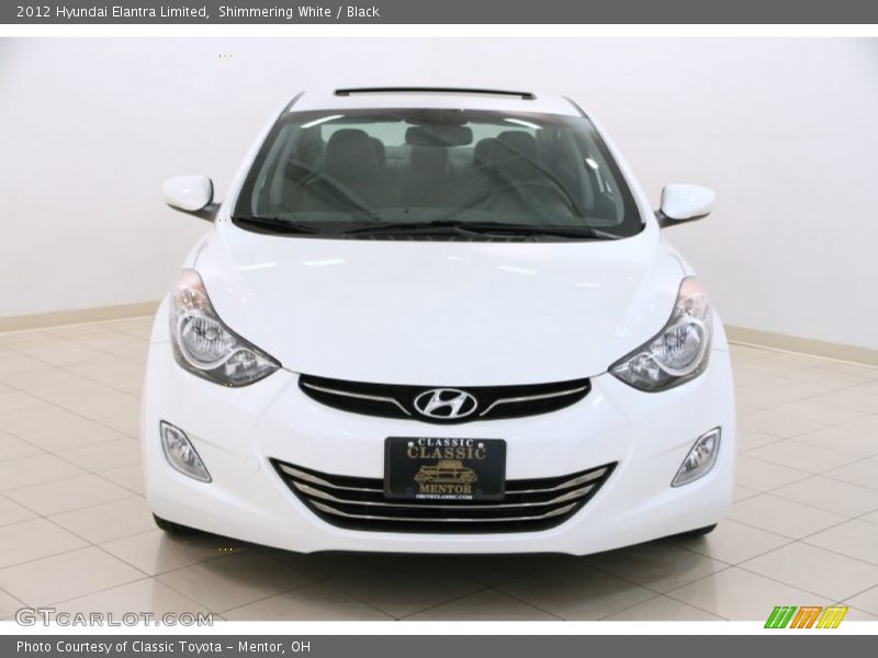 Shimmering White / Black 2012 Hyundai Elantra Limited