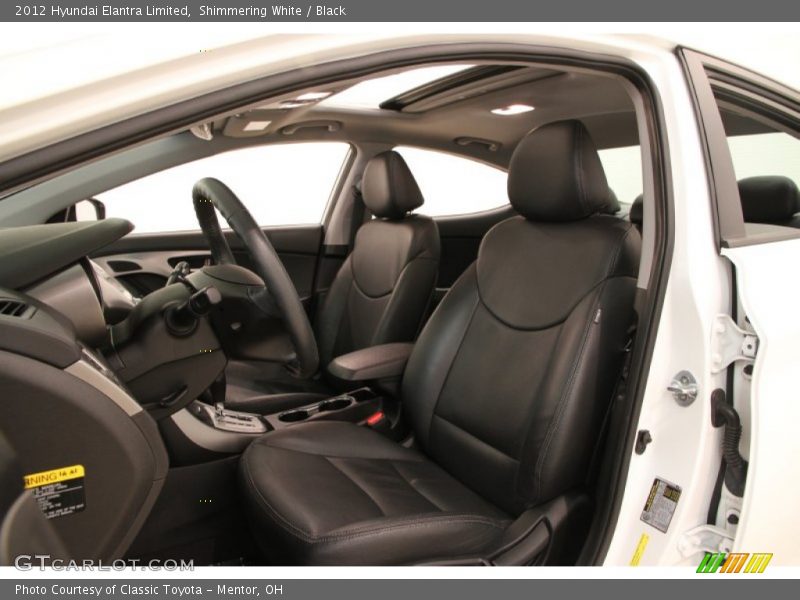 Shimmering White / Black 2012 Hyundai Elantra Limited