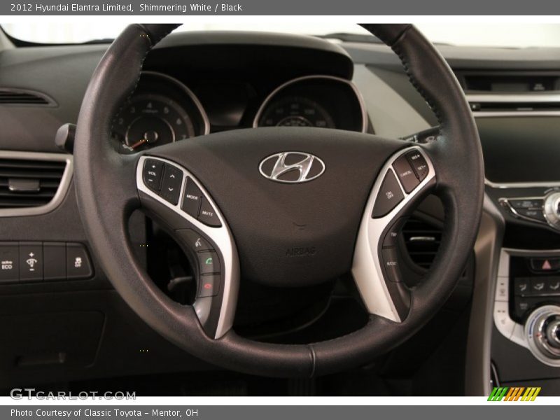 Shimmering White / Black 2012 Hyundai Elantra Limited