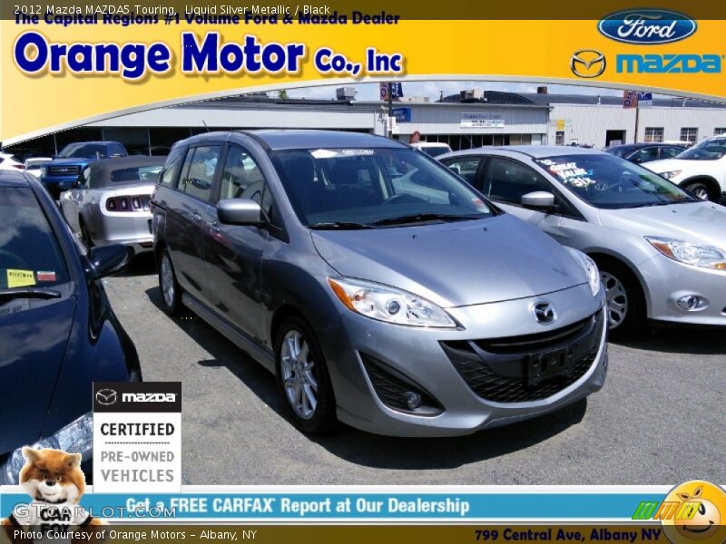 Liquid Silver Metallic / Black 2012 Mazda MAZDA5 Touring