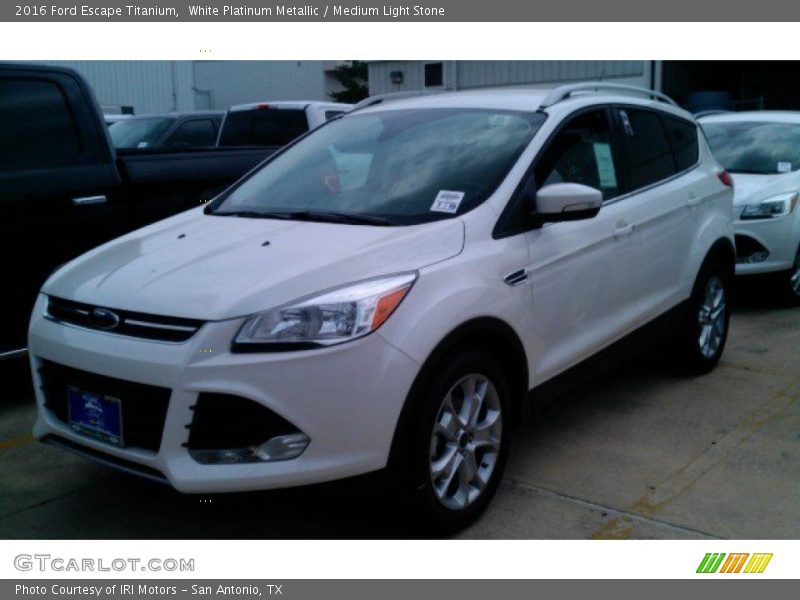 White Platinum Metallic / Medium Light Stone 2016 Ford Escape Titanium