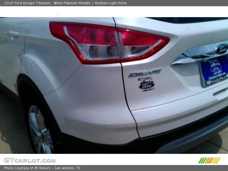 White Platinum Metallic / Medium Light Stone 2016 Ford Escape Titanium