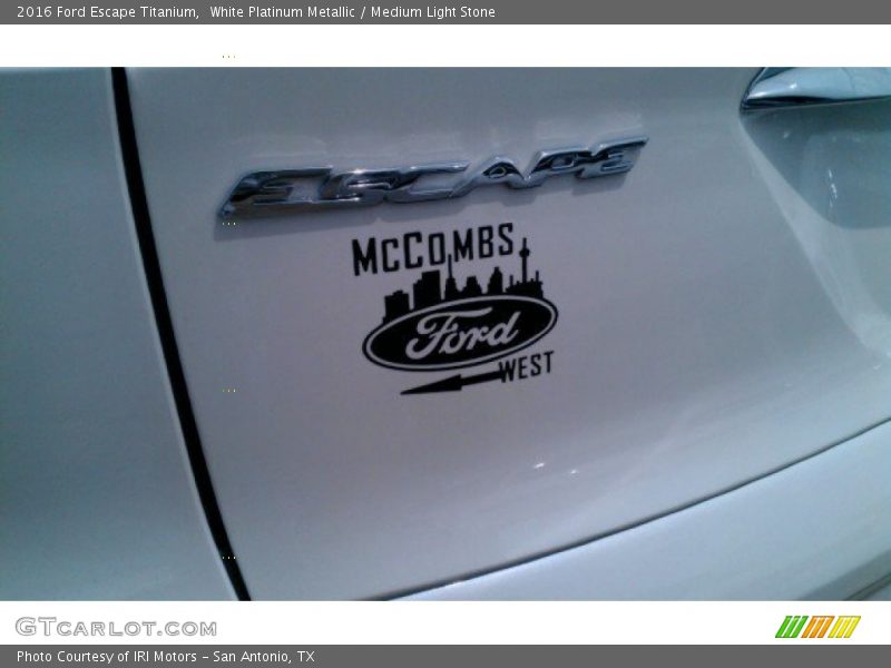 White Platinum Metallic / Medium Light Stone 2016 Ford Escape Titanium