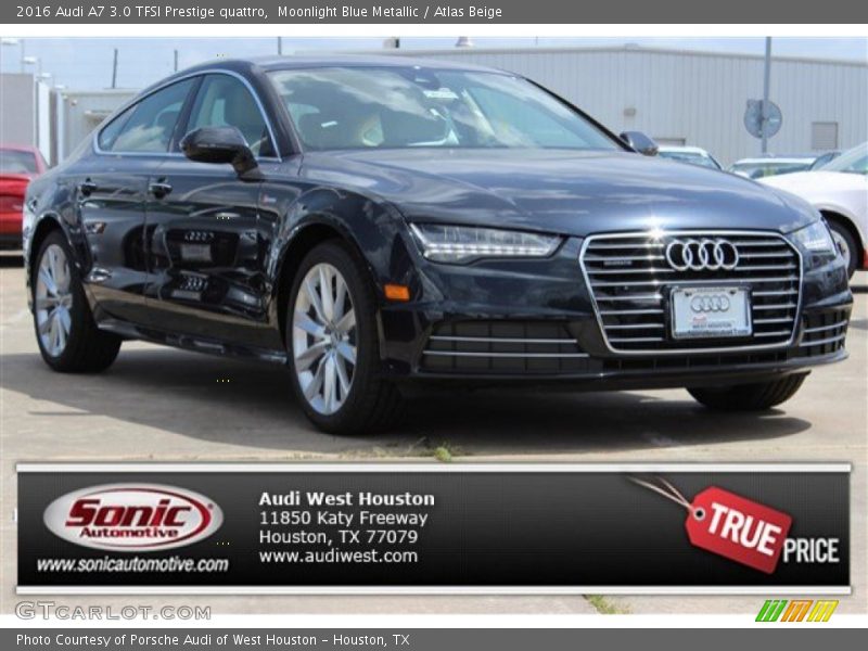 Moonlight Blue Metallic / Atlas Beige 2016 Audi A7 3.0 TFSI Prestige quattro