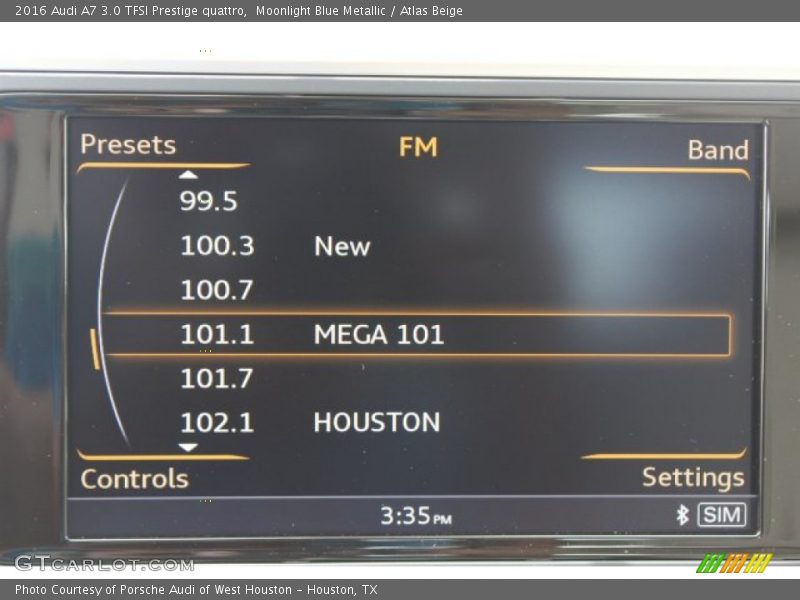 Moonlight Blue Metallic / Atlas Beige 2016 Audi A7 3.0 TFSI Prestige quattro