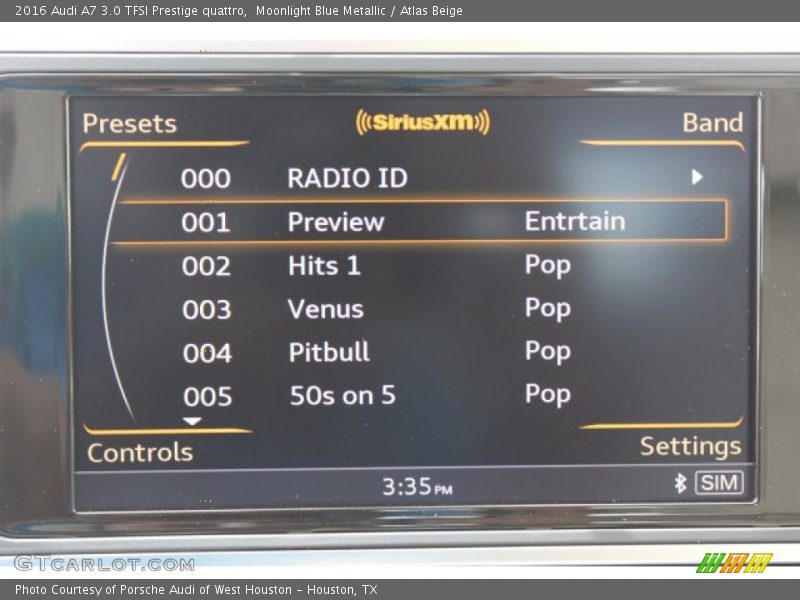 Moonlight Blue Metallic / Atlas Beige 2016 Audi A7 3.0 TFSI Prestige quattro