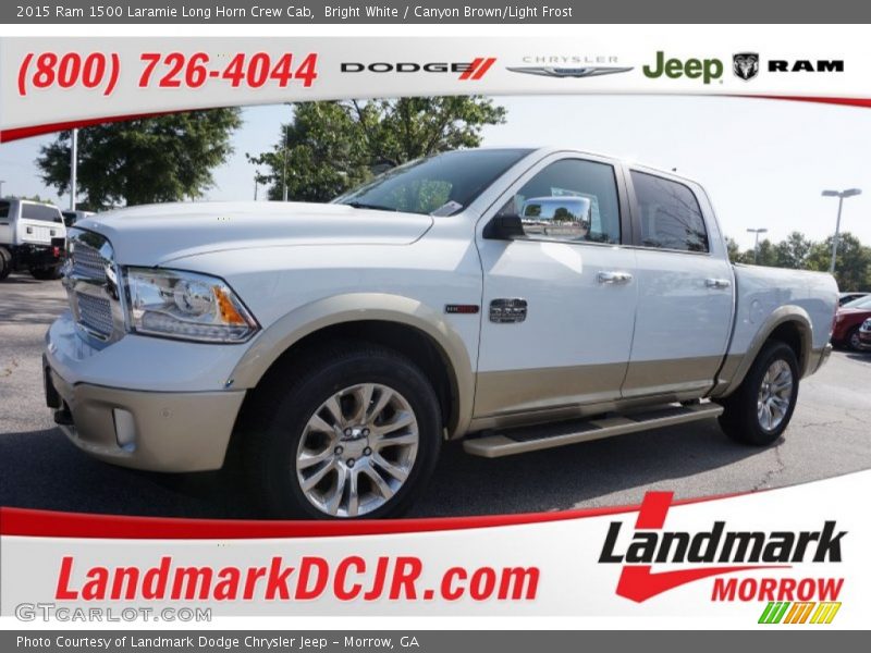 Bright White / Canyon Brown/Light Frost 2015 Ram 1500 Laramie Long Horn Crew Cab