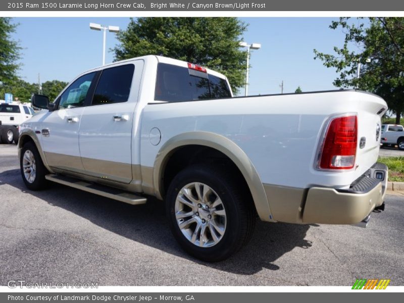 Bright White / Canyon Brown/Light Frost 2015 Ram 1500 Laramie Long Horn Crew Cab