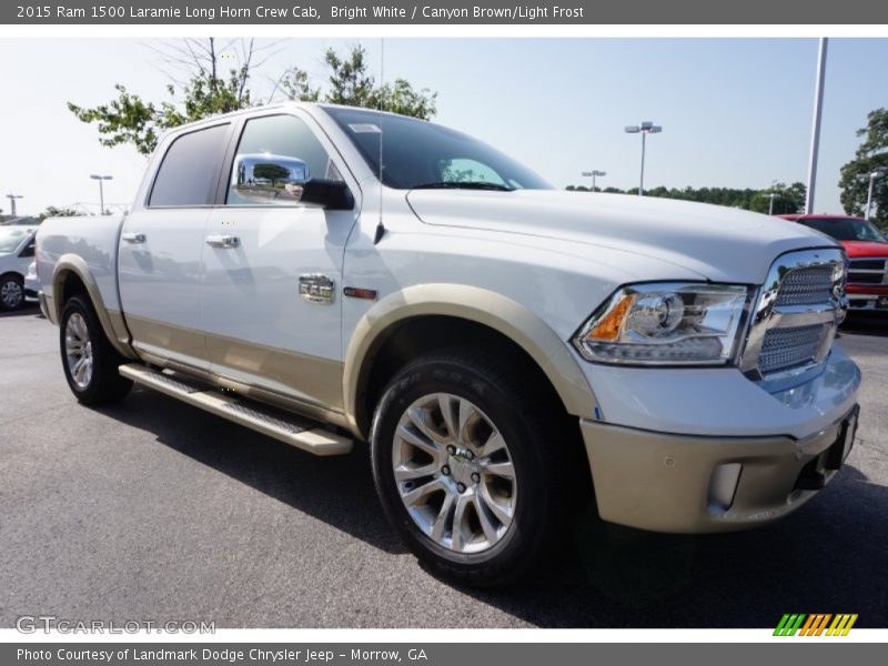 Bright White / Canyon Brown/Light Frost 2015 Ram 1500 Laramie Long Horn Crew Cab