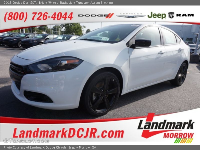 Bright White / Black/Light Tungsten Accent Stitching 2015 Dodge Dart SXT