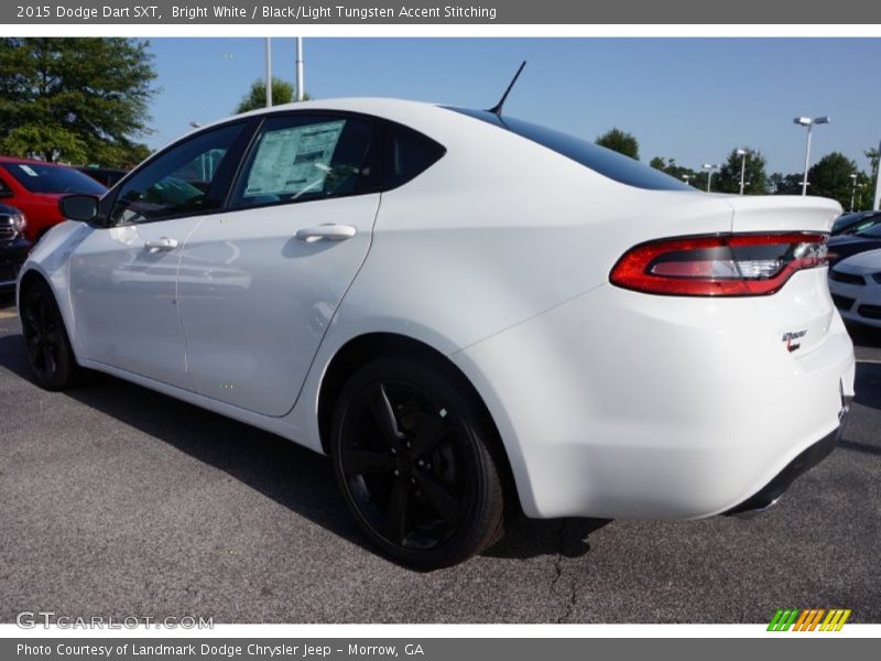 Bright White / Black/Light Tungsten Accent Stitching 2015 Dodge Dart SXT