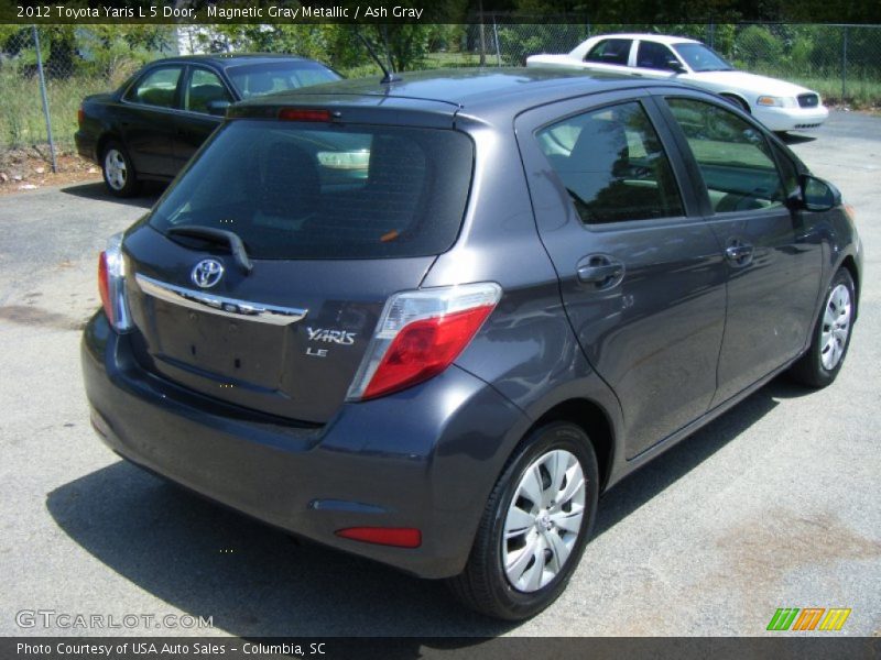 Magnetic Gray Metallic / Ash Gray 2012 Toyota Yaris L 5 Door