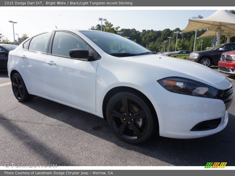 Bright White / Black/Light Tungsten Accent Stitching 2015 Dodge Dart SXT