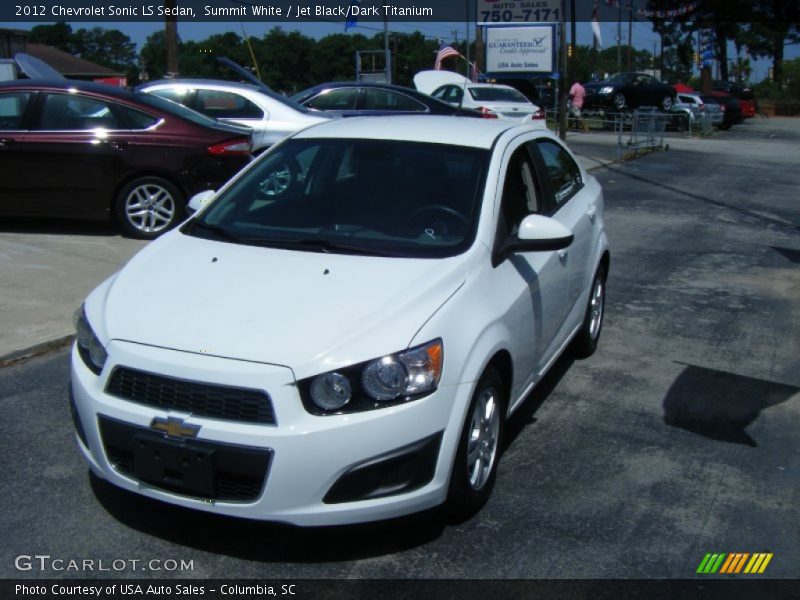 Summit White / Jet Black/Dark Titanium 2012 Chevrolet Sonic LS Sedan