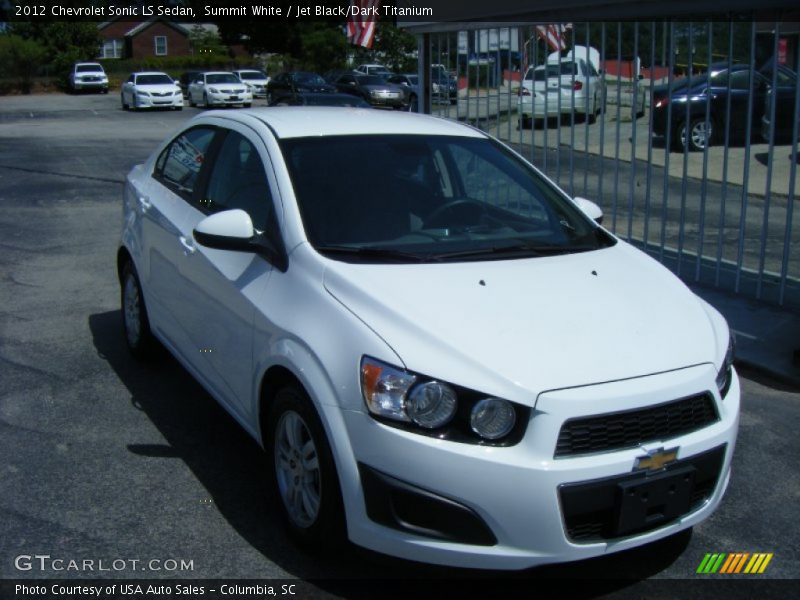Summit White / Jet Black/Dark Titanium 2012 Chevrolet Sonic LS Sedan