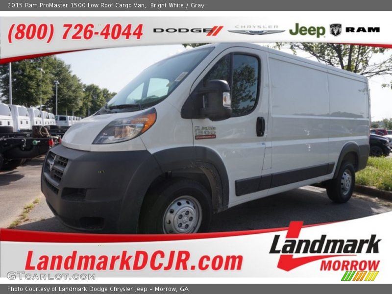 Bright White / Gray 2015 Ram ProMaster 1500 Low Roof Cargo Van