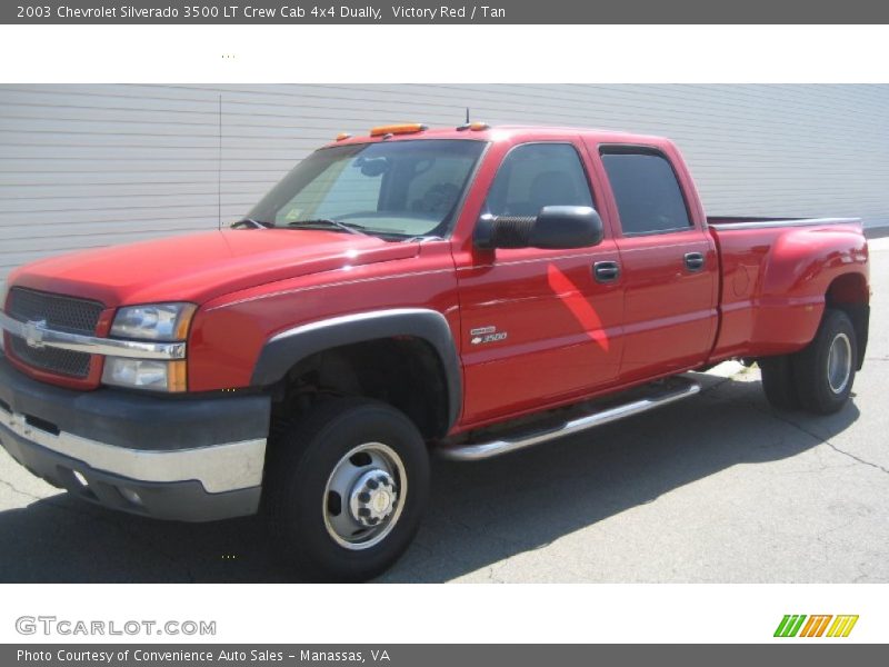 Victory Red / Tan 2003 Chevrolet Silverado 3500 LT Crew Cab 4x4 Dually