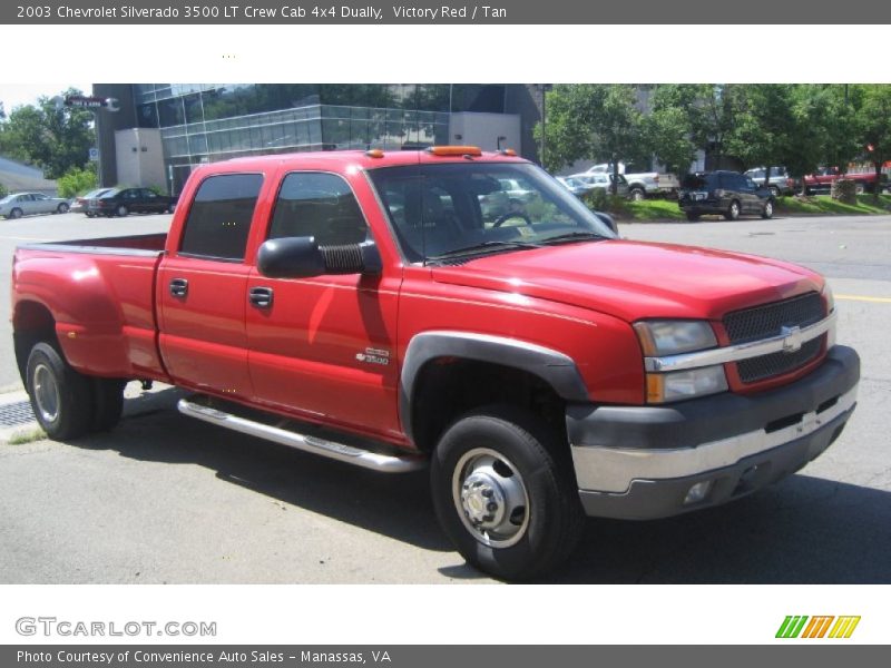 Victory Red / Tan 2003 Chevrolet Silverado 3500 LT Crew Cab 4x4 Dually