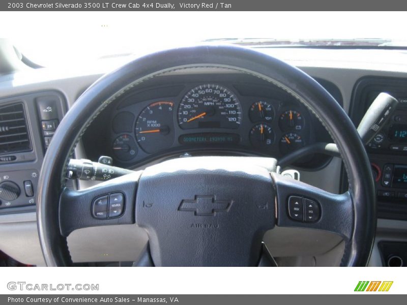 Victory Red / Tan 2003 Chevrolet Silverado 3500 LT Crew Cab 4x4 Dually