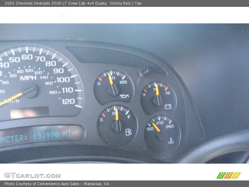 Victory Red / Tan 2003 Chevrolet Silverado 3500 LT Crew Cab 4x4 Dually