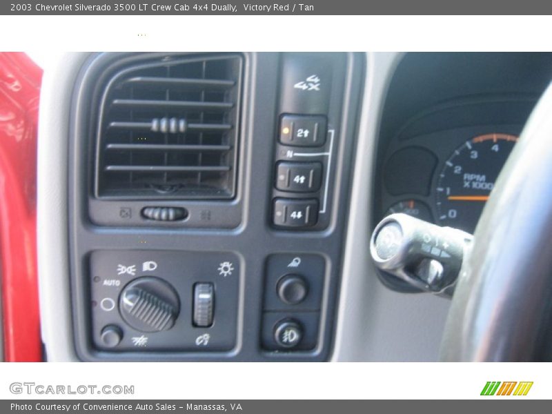Victory Red / Tan 2003 Chevrolet Silverado 3500 LT Crew Cab 4x4 Dually