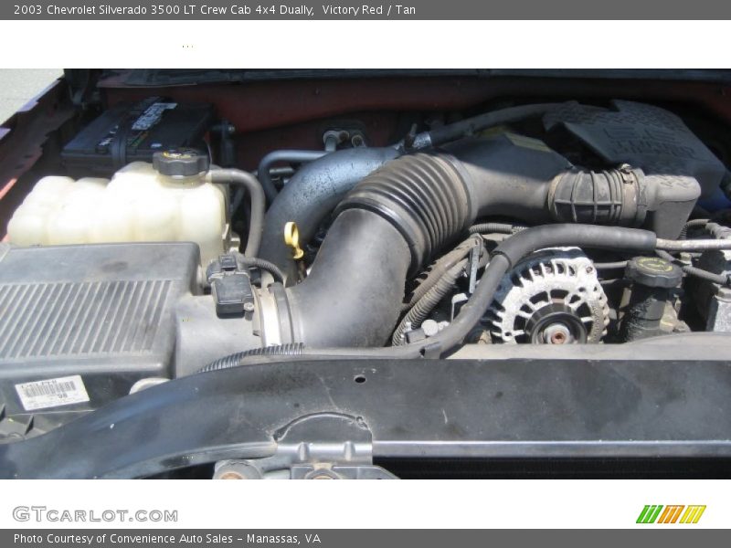 Victory Red / Tan 2003 Chevrolet Silverado 3500 LT Crew Cab 4x4 Dually