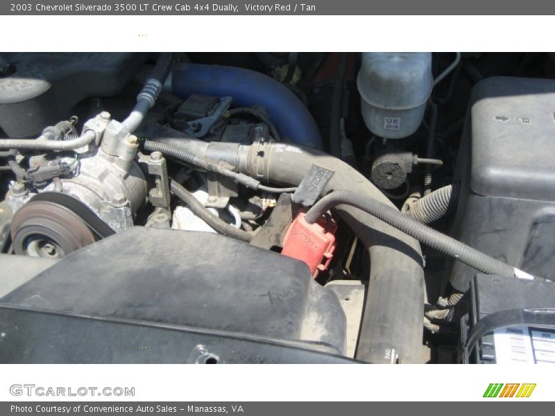 Victory Red / Tan 2003 Chevrolet Silverado 3500 LT Crew Cab 4x4 Dually