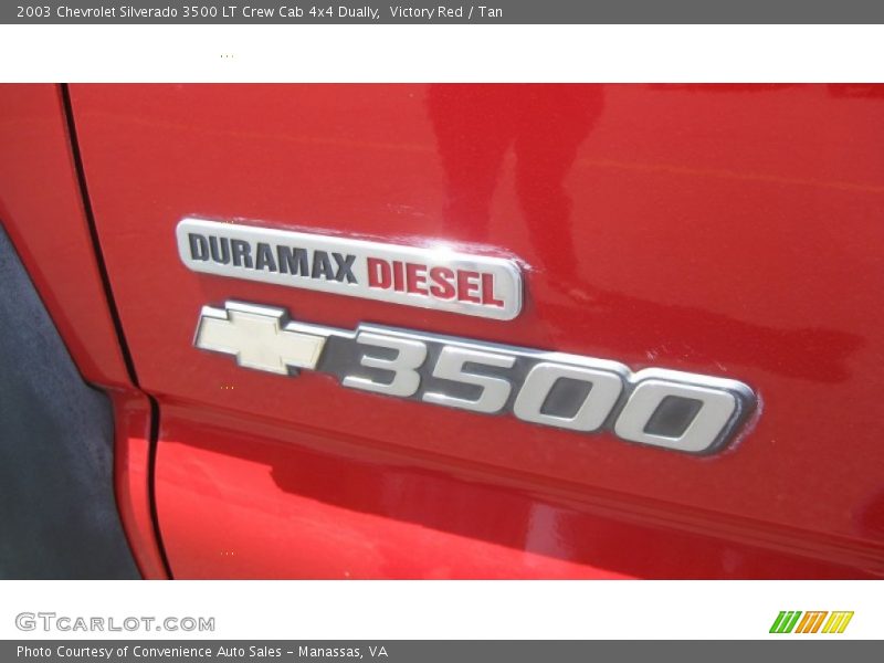 Victory Red / Tan 2003 Chevrolet Silverado 3500 LT Crew Cab 4x4 Dually