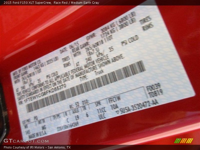 Race Red / Medium Earth Gray 2015 Ford F150 XLT SuperCrew
