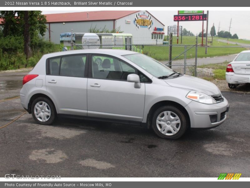 Brilliant Silver Metallic / Charcoal 2012 Nissan Versa 1.8 S Hatchback