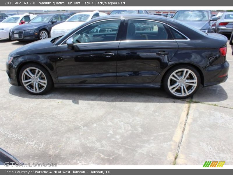 Brilliant Black / Black/Magma Red 2015 Audi A3 2.0 Premium quattro
