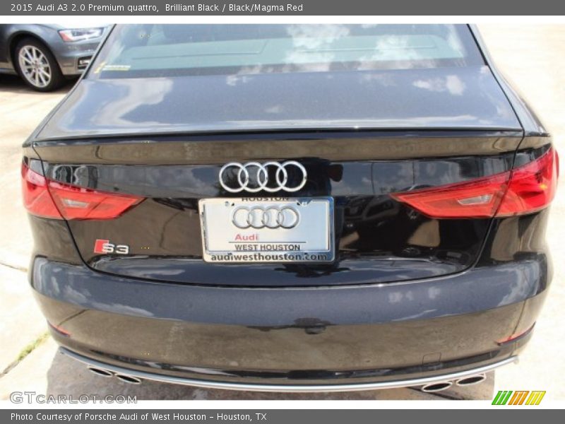 Brilliant Black / Black/Magma Red 2015 Audi A3 2.0 Premium quattro