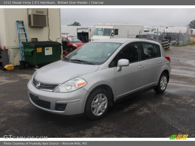 Brilliant Silver Metallic / Charcoal 2012 Nissan Versa 1.8 S Hatchback